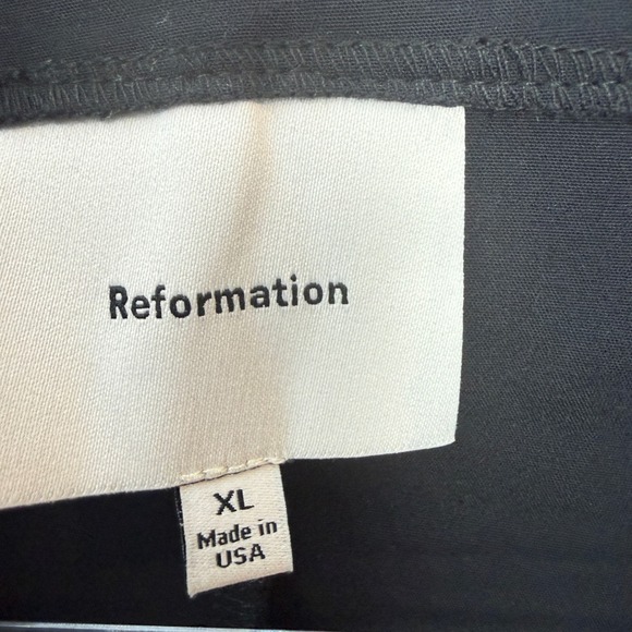 Reformation Pia Knit Top Jacket Women XL Black White Contrast Collar Button - Picture 7 of 10